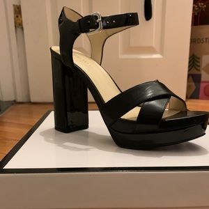 BNWT Nine West - Black Leather Block Heels
